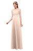 ColsBM Andrea Peach Puree Bridesmaid Dresses Sexy Zipper Sleeveless Pleated Floor Length A-line