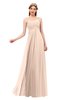 ColsBM Andrea Peach Puree Bridesmaid Dresses Sexy Zipper Sleeveless Pleated Floor Length A-line