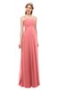 ColsBM Andrea Shell Pink Bridesmaid Dresses Sexy Zipper Sleeveless Pleated Floor Length A-line