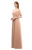 ColsBM Darcy Almost Apricot Bridesmaid Dresses Pleated Modern Jewel Short Sleeve Lace up Floor Length