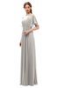ColsBM Darcy Ashes Of Roses Bridesmaid Dresses Pleated Modern Jewel Short Sleeve Lace up Floor Length