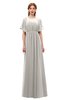 ColsBM Darcy Ashes Of Roses Bridesmaid Dresses Pleated Modern Jewel Short Sleeve Lace up Floor Length