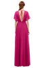 ColsBM Darcy Beetroot Purple Bridesmaid Dresses Pleated Modern Jewel Short Sleeve Lace up Floor Length