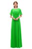 ColsBM Darcy Classic Green Bridesmaid Dresses Pleated Modern Jewel Short Sleeve Lace up Floor Length