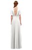 ColsBM Darcy Cloud White Bridesmaid Dresses Pleated Modern Jewel Short Sleeve Lace up Floor Length