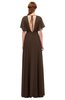 ColsBM Darcy Copper Bridesmaid Dresses Pleated Modern Jewel Short Sleeve Lace up Floor Length
