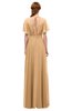 ColsBM Darcy Desert Mist Bridesmaid Dresses Pleated Modern Jewel Short Sleeve Lace up Floor Length