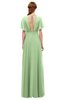 ColsBM Darcy Gleam Bridesmaid Dresses Pleated Modern Jewel Short Sleeve Lace up Floor Length