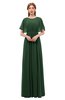 ColsBM Darcy Hunter Green Bridesmaid Dresses Pleated Modern Jewel Short Sleeve Lace up Floor Length