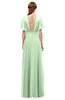 ColsBM Darcy Light Green Bridesmaid Dresses Pleated Modern Jewel Short Sleeve Lace up Floor Length
