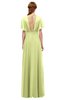 ColsBM Darcy Lime Sherbet Bridesmaid Dresses Pleated Modern Jewel Short Sleeve Lace up Floor Length