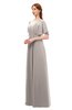 ColsBM Darcy Mushroom Bridesmaid Dresses Pleated Modern Jewel Short Sleeve Lace up Floor Length