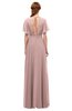 ColsBM Darcy Nectar Pink Bridesmaid Dresses Pleated Modern Jewel Short Sleeve Lace up Floor Length