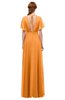 ColsBM Darcy Orange Bridesmaid Dresses Pleated Modern Jewel Short Sleeve Lace up Floor Length