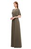 ColsBM Darcy Otter Bridesmaid Dresses Pleated Modern Jewel Short Sleeve Lace up Floor Length