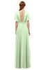 ColsBM Darcy Pale Green Bridesmaid Dresses Pleated Modern Jewel Short Sleeve Lace up Floor Length