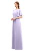 ColsBM Darcy Pastel Lilac Bridesmaid Dresses Pleated Modern Jewel Short Sleeve Lace up Floor Length