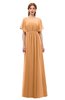 ColsBM Darcy Pheasant Bridesmaid Dresses Pleated Modern Jewel Short Sleeve Lace up Floor Length