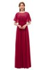 ColsBM Darcy Scooter Bridesmaid Dresses Pleated Modern Jewel Short Sleeve Lace up Floor Length