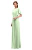ColsBM Darcy Seacrest Bridesmaid Dresses Pleated Modern Jewel Short Sleeve Lace up Floor Length