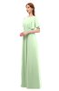 ColsBM Darcy Seacrest Bridesmaid Dresses Pleated Modern Jewel Short Sleeve Lace up Floor Length