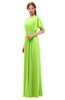 ColsBM Darcy Sharp Green Bridesmaid Dresses Pleated Modern Jewel Short Sleeve Lace up Floor Length