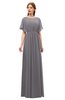 ColsBM Darcy Storm Front Bridesmaid Dresses Pleated Modern Jewel Short Sleeve Lace up Floor Length