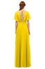 ColsBM Darcy Yellow Bridesmaid Dresses Pleated Modern Jewel Short Sleeve Lace up Floor Length