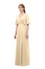 ColsBM Dusty Apricot Gelato Bridesmaid Dresses Pleated Glamorous Zip up Short Sleeve Floor Length A-line