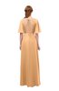 ColsBM Dusty Apricot Bridesmaid Dresses Pleated Glamorous Zip up Short Sleeve Floor Length A-line