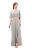 ColsBM Dusty Ashes Of Roses Bridesmaid Dresses Pleated Glamorous Zip up Short Sleeve Floor Length A-line