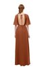 ColsBM Dusty Bombay Brown Bridesmaid Dresses Pleated Glamorous Zip up Short Sleeve Floor Length A-line