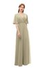 ColsBM Dusty Candied Ginger Bridesmaid Dresses Pleated Glamorous Zip up Short Sleeve Floor Length A-line