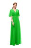 ColsBM Dusty Classic Green Bridesmaid Dresses Pleated Glamorous Zip up Short Sleeve Floor Length A-line