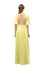 ColsBM Dusty Daffodil Bridesmaid Dresses Pleated Glamorous Zip up Short Sleeve Floor Length A-line