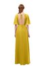 ColsBM Dusty Lemon Curry Bridesmaid Dresses Pleated Glamorous Zip up Short Sleeve Floor Length A-line