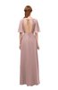 ColsBM Dusty Nectar Pink Bridesmaid Dresses Pleated Glamorous Zip up Short Sleeve Floor Length A-line