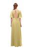 ColsBM Dusty New Wheat Bridesmaid Dresses Pleated Glamorous Zip up Short Sleeve Floor Length A-line