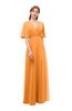 ColsBM Dusty Orange Bridesmaid Dresses Pleated Glamorous Zip up Short Sleeve Floor Length A-line