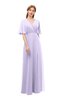 ColsBM Dusty Pastel Lilac Bridesmaid Dresses Pleated Glamorous Zip up Short Sleeve Floor Length A-line