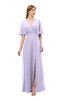 ColsBM Dusty Pastel Lilac Bridesmaid Dresses Pleated Glamorous Zip up Short Sleeve Floor Length A-line