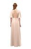 ColsBM Dusty Peach Puree Bridesmaid Dresses Pleated Glamorous Zip up Short Sleeve Floor Length A-line