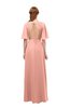 ColsBM Dusty Peach Bridesmaid Dresses Pleated Glamorous Zip up Short Sleeve Floor Length A-line