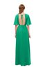 ColsBM Dusty Pepper Green Bridesmaid Dresses Pleated Glamorous Zip up Short Sleeve Floor Length A-line