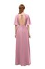 ColsBM Dusty Rosebloom Bridesmaid Dresses Pleated Glamorous Zip up Short Sleeve Floor Length A-line