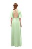 ColsBM Dusty Seacrest Bridesmaid Dresses Pleated Glamorous Zip up Short Sleeve Floor Length A-line