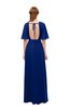 ColsBM Dusty Sodalite Blue Bridesmaid Dresses Pleated Glamorous Zip up Short Sleeve Floor Length A-line