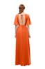 ColsBM Dusty Tangerine Bridesmaid Dresses Pleated Glamorous Zip up Short Sleeve Floor Length A-line