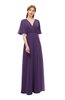 ColsBM Dusty Violet Bridesmaid Dresses Pleated Glamorous Zip up Short Sleeve Floor Length A-line