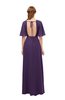 ColsBM Dusty Violet Bridesmaid Dresses Pleated Glamorous Zip up Short Sleeve Floor Length A-line